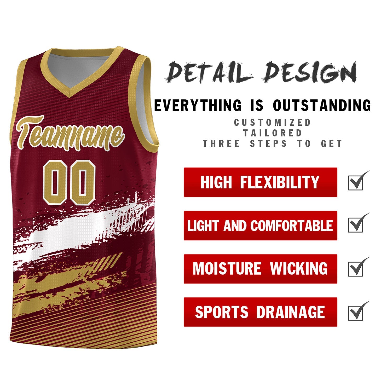 Custom Crimson White and Khaki Graffiti Pattern Sports Uniform Basketball Jersey