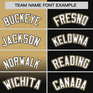 Custom Black Old Gold Personalized Half Gradient Design Authentic Baseball Jersey