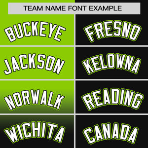 Custom Black Neon Green Personalized Half Gradient Design Authentic Baseball Jersey