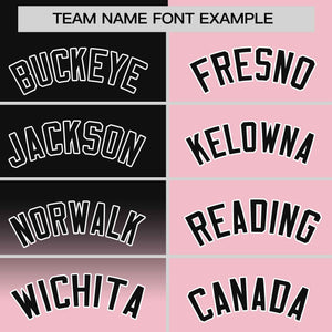 Custom Light Pink Black Personalized Half Gradient Design Authentic Baseball Jersey