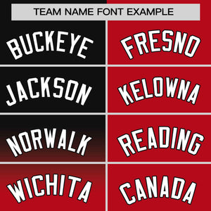 Custom Red Black Personalized Half Gradient Design Authentic Baseball Jersey