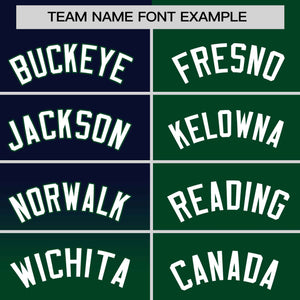 Custom Green Navy Personalized Half Gradient Design Authentic Baseball Jersey