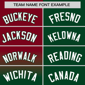 Custom Green Crimson Personalized Half Gradient Design Authentic Baseball Jersey