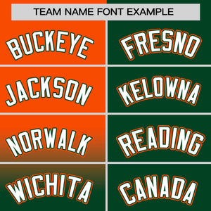 Custom Green Orange Personalized Half Gradient Design Authentic Baseball Jersey