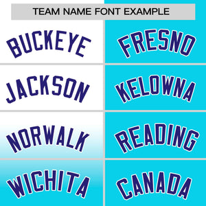 Custom Sky Blue White Personalized Half Gradient Design Authentic Baseball Jersey