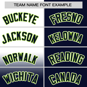 Custom Navy White Personalized Half Gradient Design Authentic Baseball Jersey