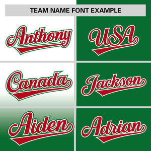 Custom Kelly Green White Personalized Half Gradient Design Authentic Baseball Jersey