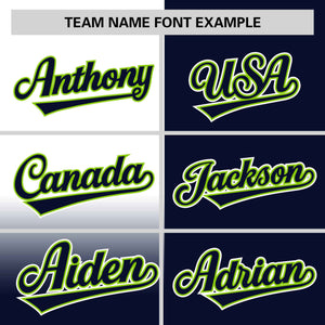 Custom Navy White Personalized Half Gradient Design Authentic Baseball Jersey