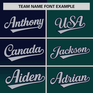 Custom Midnight Green Navy Personalized Half Gradient Design Authentic Baseball Jersey