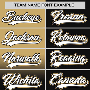 Custom Black Old Gold Personalized Half Gradient Design Authentic Baseball Jersey