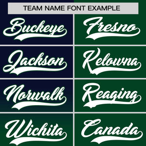 Custom Green Navy Personalized Half Gradient Design Authentic Baseball Jersey