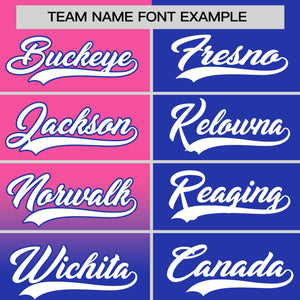 Custom Royal Pink Personalized Half Gradient Design Authentic Baseball Jersey