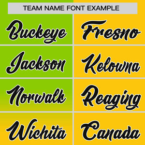 Custom Gold Neon Green Personalized Half Gradient Design Authentic Baseball Jersey