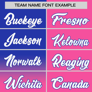 Custom Pink Royal Personalized Half Gradient Design Authentic Baseball Jersey