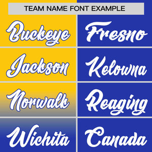 Custom Royal Gold Personalized Half Gradient Design Authentic Baseball Jersey