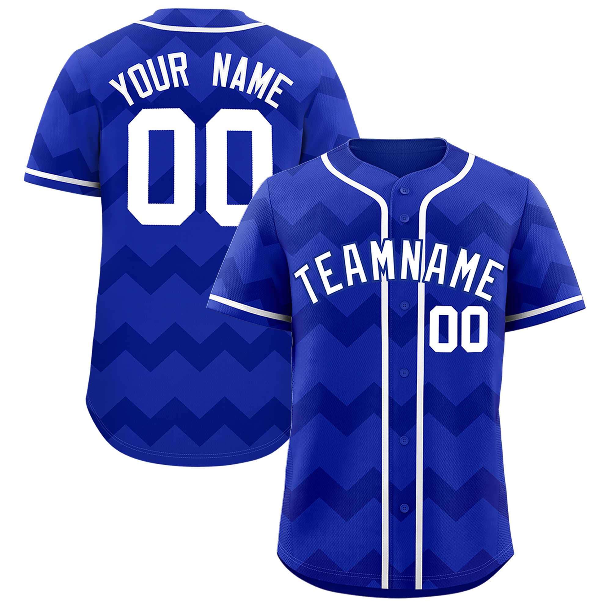 Custom Royal White Personalized Ripple Design Authentic Baseball Jersey