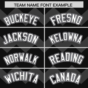 Custom Black White-Gray Personalized Ripple Design Authentic Baseball Jersey