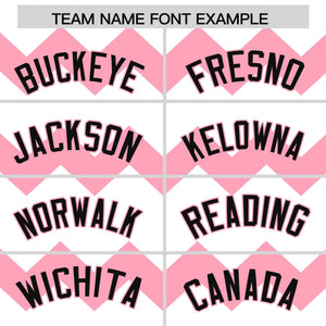 Custom White-Light Pink Black Personalized Ripple Design Authentic Baseball Jersey