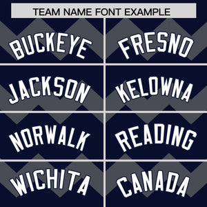 Custom Navy-Gray White Personalized Ripple Design Authentic Baseball Jersey