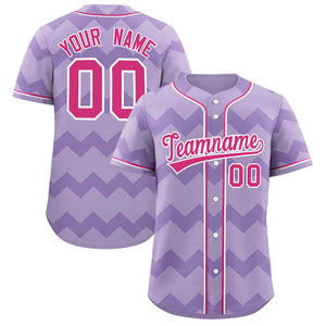 Custom Light Purple RoseRed White Personalized Ripple Design Authentic Baseball Jersey