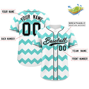 Custom White-Bright Green Black Personalized Ripple Design Authentic Baseball Jersey