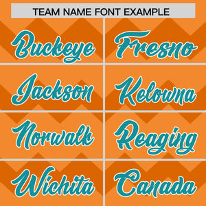 Custom Cadmium Orange Aqua-White Personalized Ripple Design Authentic Baseball Jersey