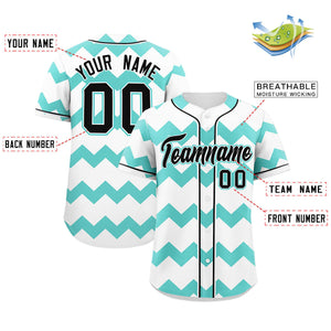 Custom White-Bright Green Black Personalized Ripple Design Authentic Baseball Jersey