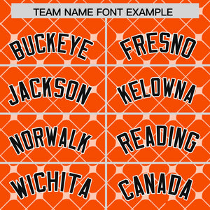 Custom Orange-White Plaid Design Authentic Baseball Jersey