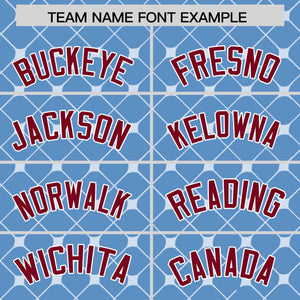 Custom Light Blue-White Plaid Design Authentic Baseball Jersey