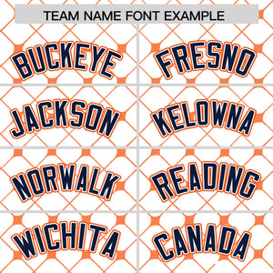 Custom White-Orange Plaid Design Authentic Baseball Jersey