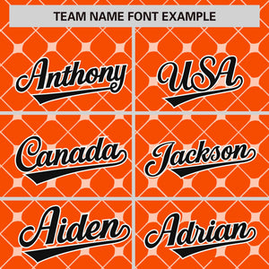 Custom Orange-White Plaid Design Authentic Baseball Jersey