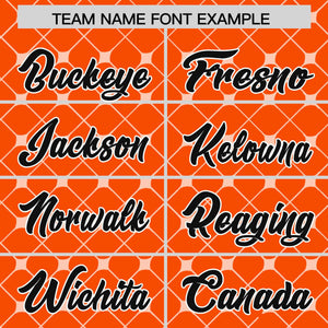 Custom Orange-White Plaid Design Authentic Baseball Jersey