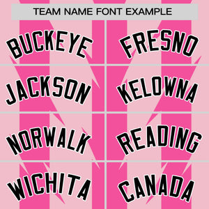 Custom Light Pink Pink Raglan Sleeves Blade Pattern Authentic Baseball Jersey