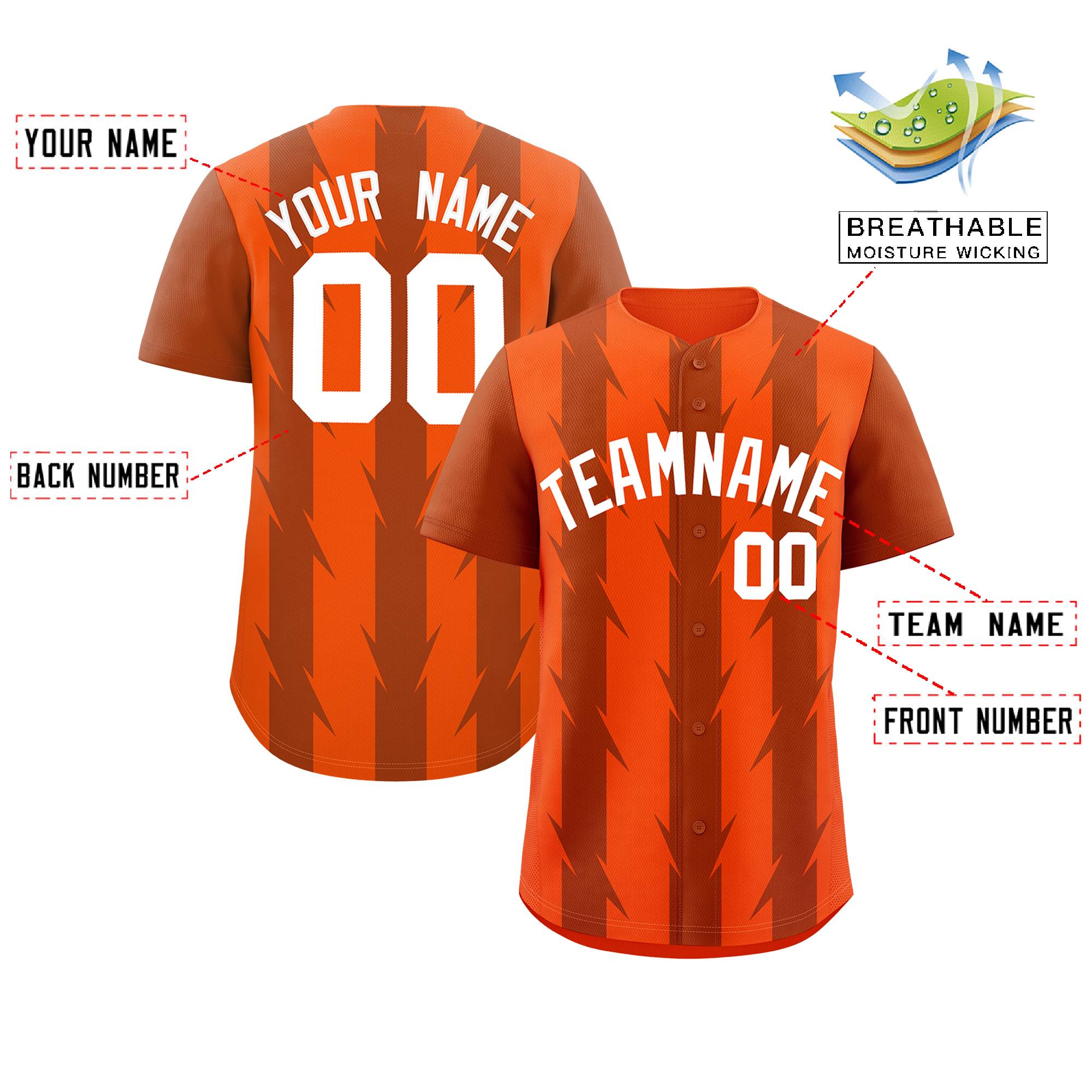 Custom Orange Texas Orange Raglan Sleeves Blade Pattern Authentic Baseball Jersey