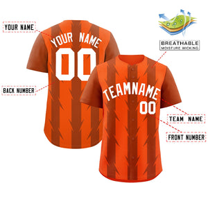 Custom Orange Texas Orange Raglan Sleeves Blade Pattern Authentic Baseball Jersey