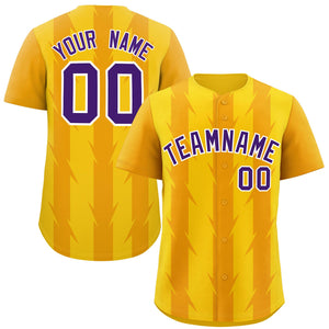 Custom Gold Yellow Raglan Sleeves Blade Pattern Authentic Baseball Jersey