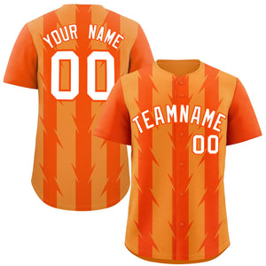 Custom Pale Orange Orange Raglan Sleeves Blade Pattern Authentic Baseball Jersey