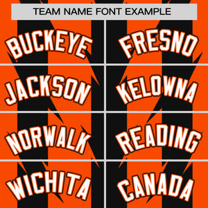 Custom Orange Black Raglan Sleeves Blade Pattern Authentic Baseball Jersey