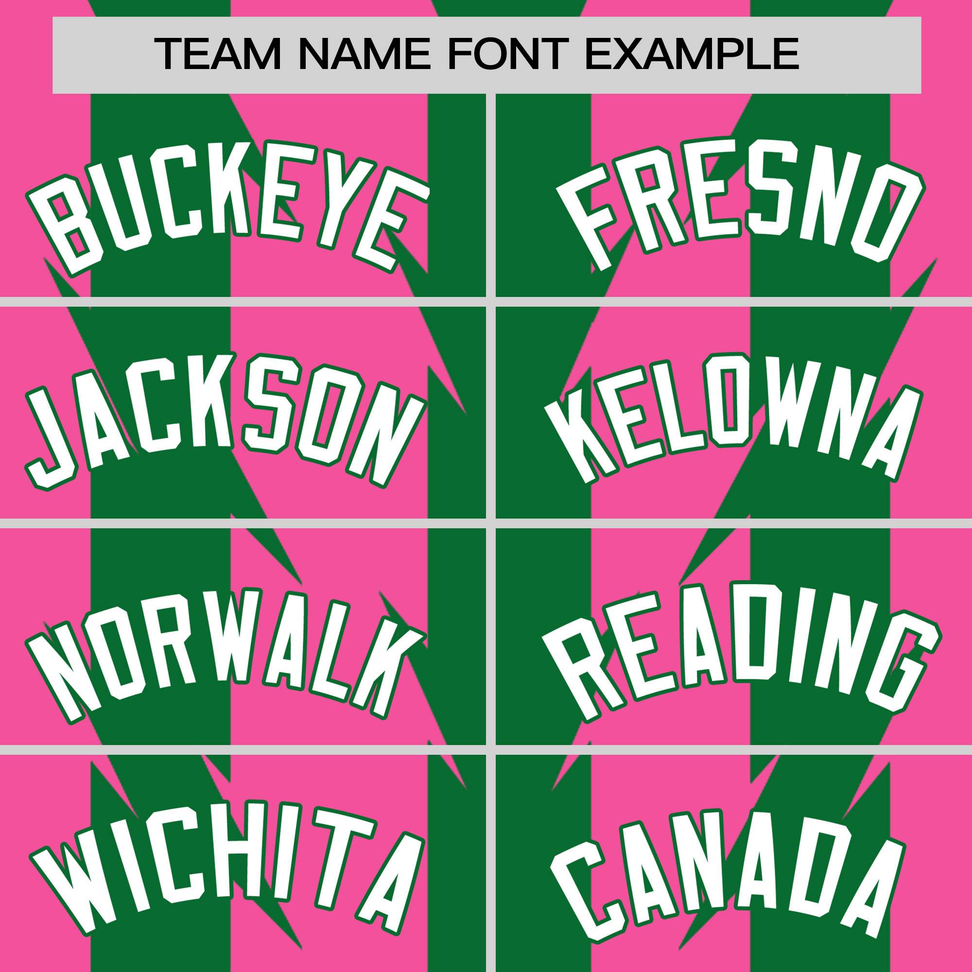 Custom Pink Kelly Green Raglan Sleeves Blade Pattern Authentic Baseball Jersey