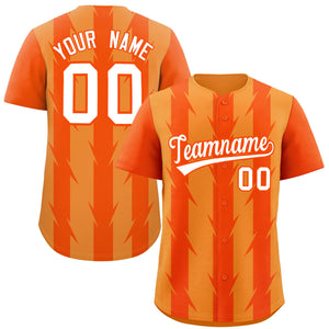 Custom Pale Orange Orange Raglan Sleeves Blade Pattern Authentic Baseball Jersey