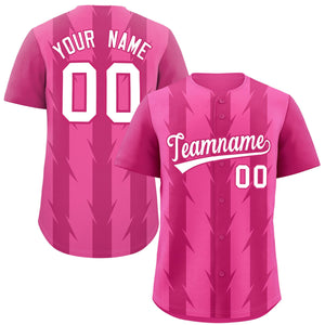 Custom Pink Rose Red Raglan Sleeves Blade Pattern Authentic Baseball Jersey