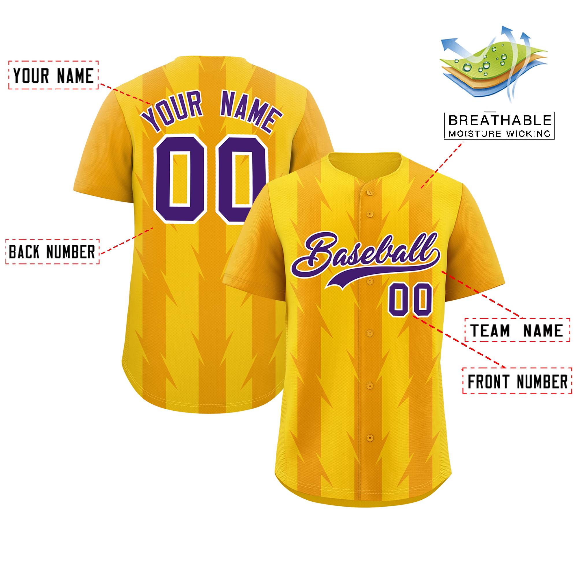 Custom Gold Yellow Raglan Sleeves Blade Pattern Authentic Baseball Jersey