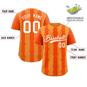 Custom Pale Orange Orange Raglan Sleeves Blade Pattern Authentic Baseball Jersey