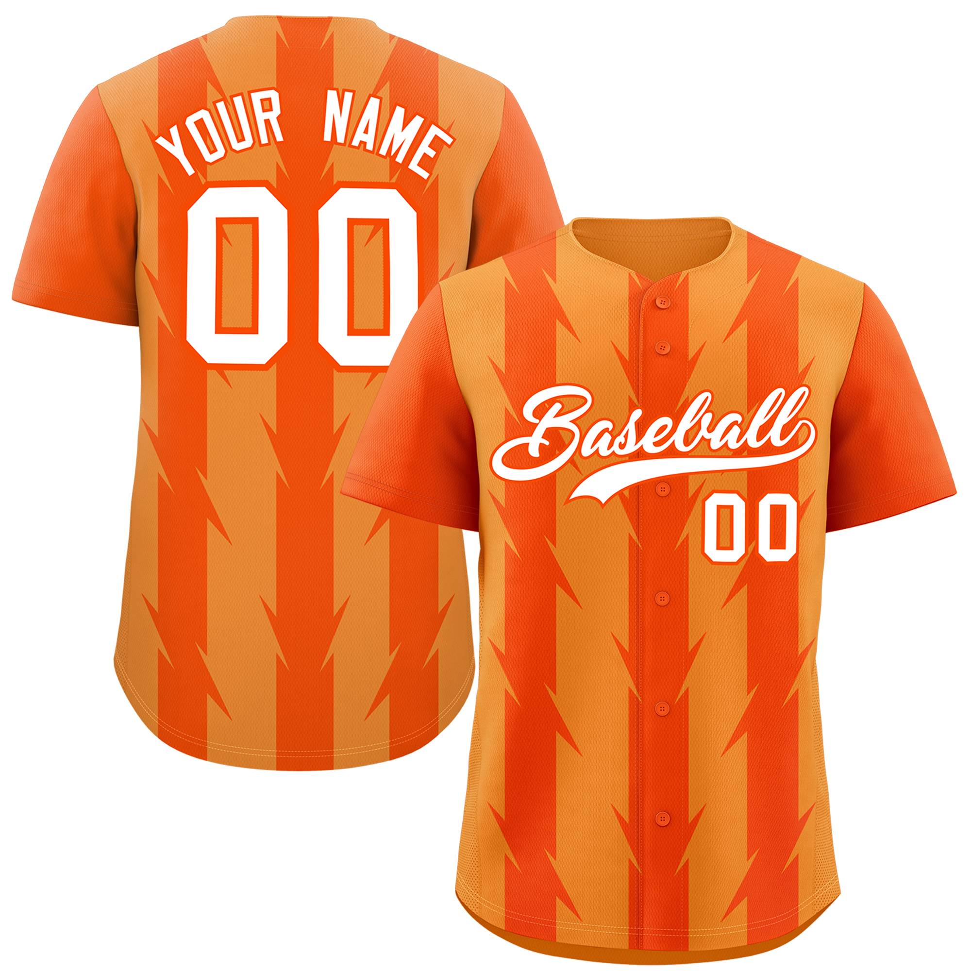 Custom Pale Orange Orange Raglan Sleeves Blade Pattern Authentic Baseball Jersey