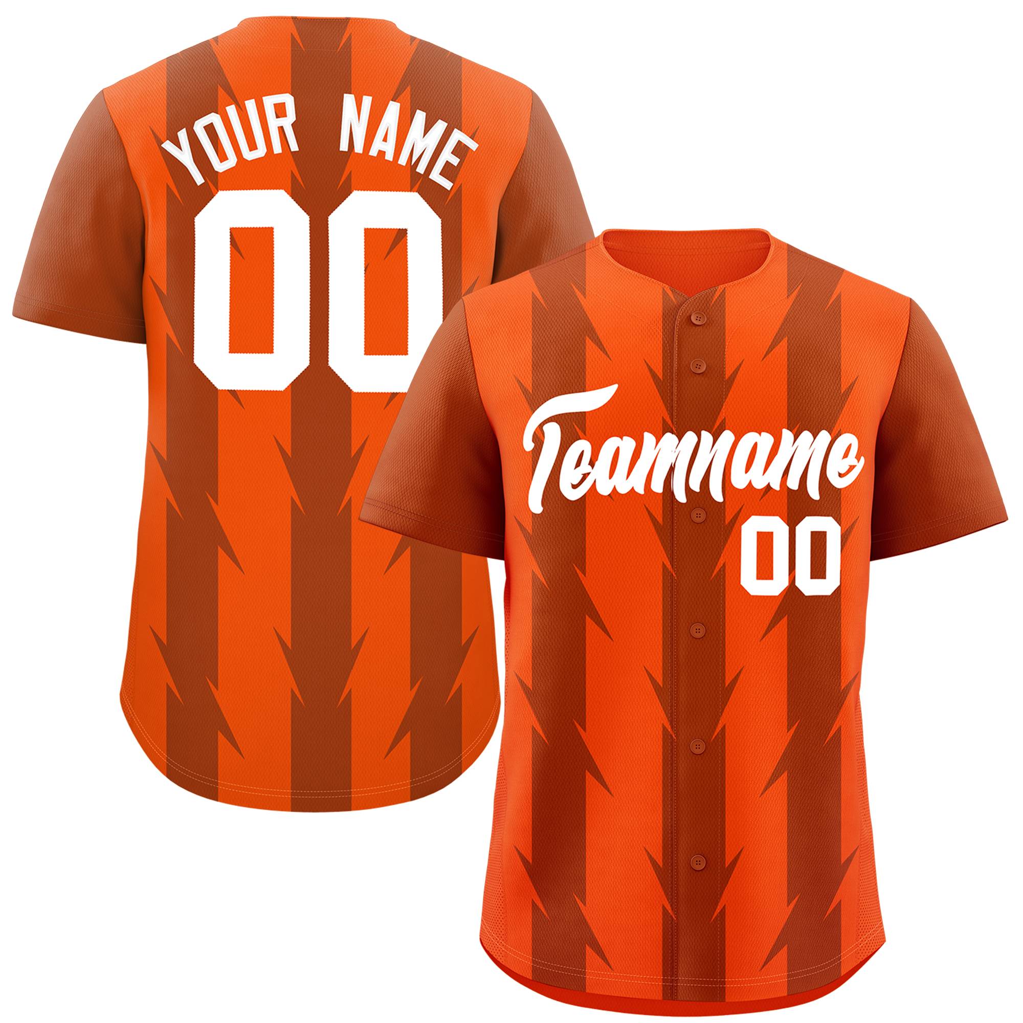 Custom Orange Texas Orange Raglan Sleeves Blade Pattern Authentic Baseball Jersey