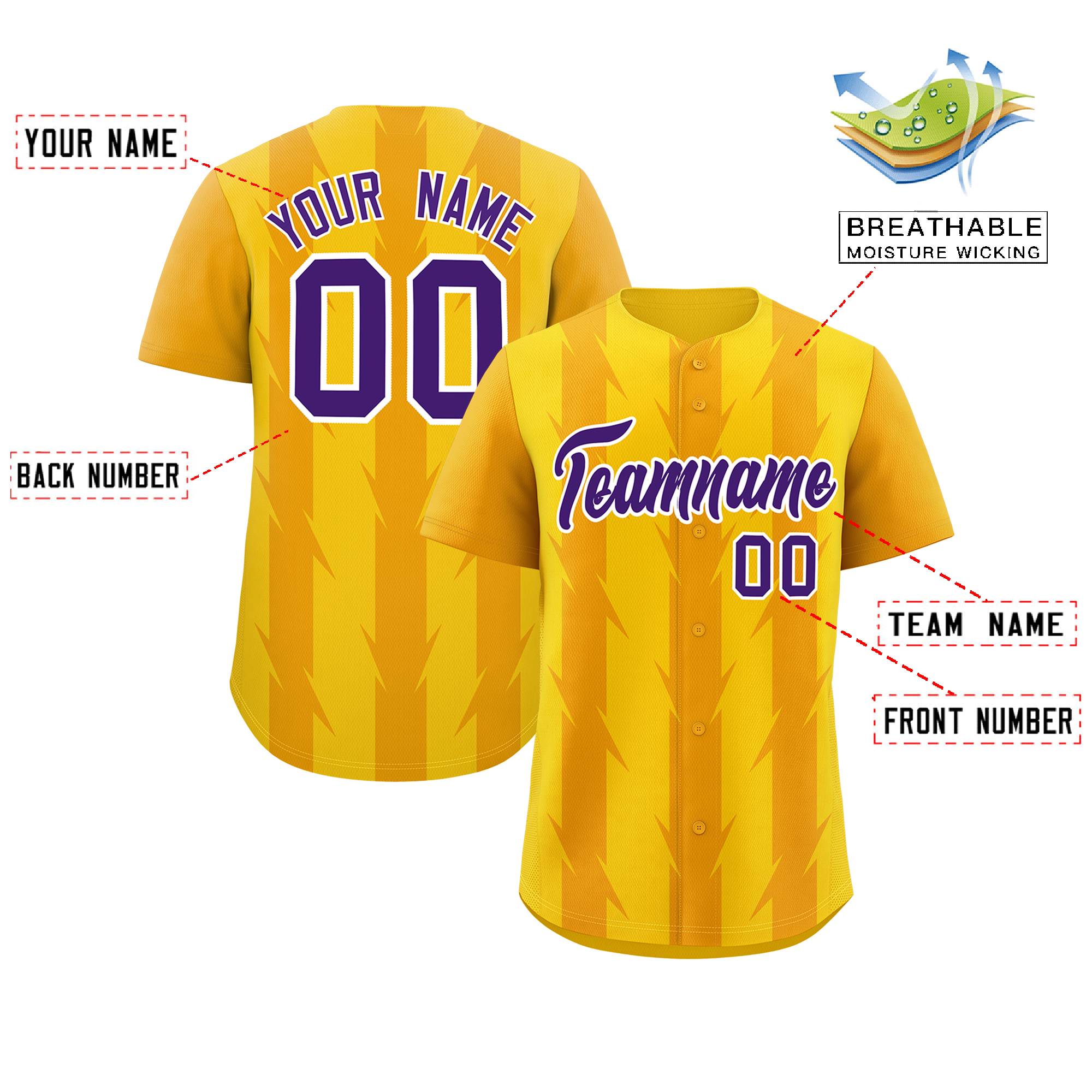 Custom Gold Yellow Raglan Sleeves Blade Pattern Authentic Baseball Jersey