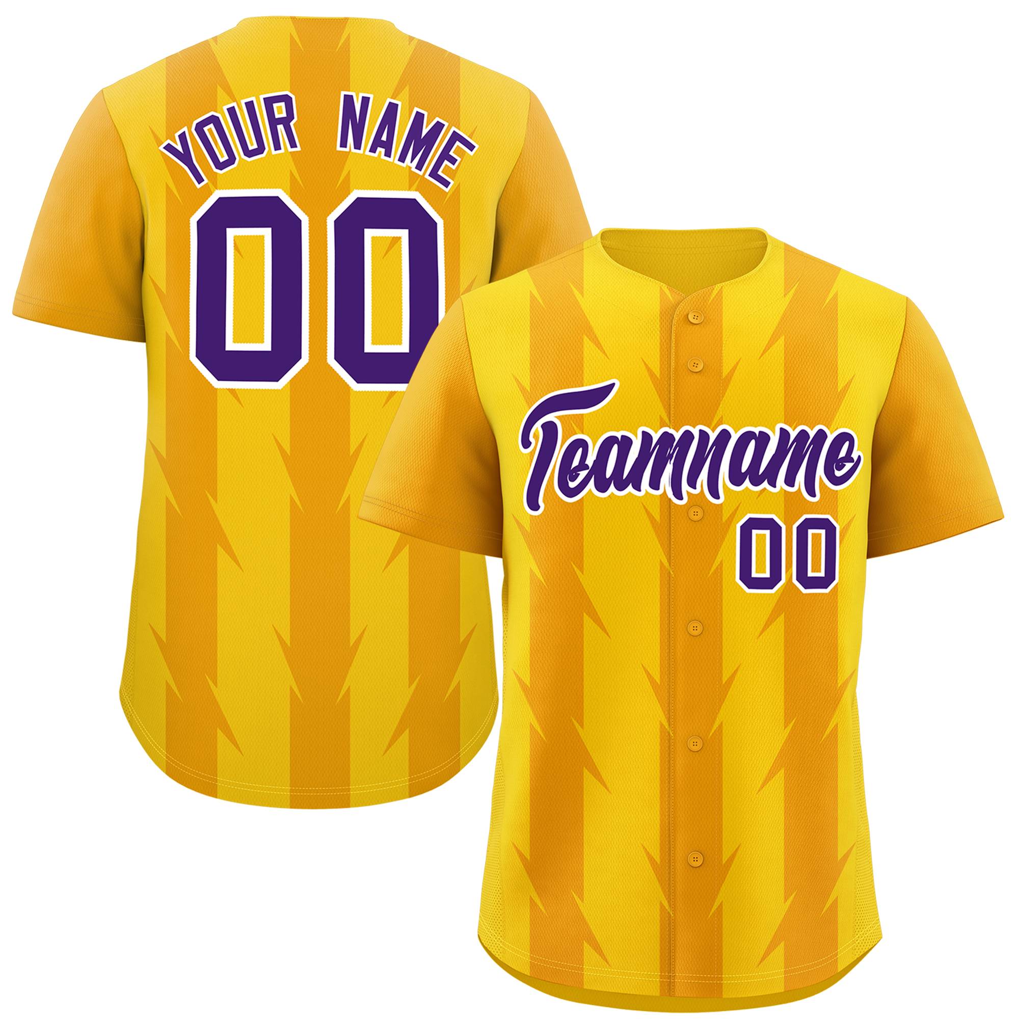 Custom Gold Yellow Raglan Sleeves Blade Pattern Authentic Baseball Jersey