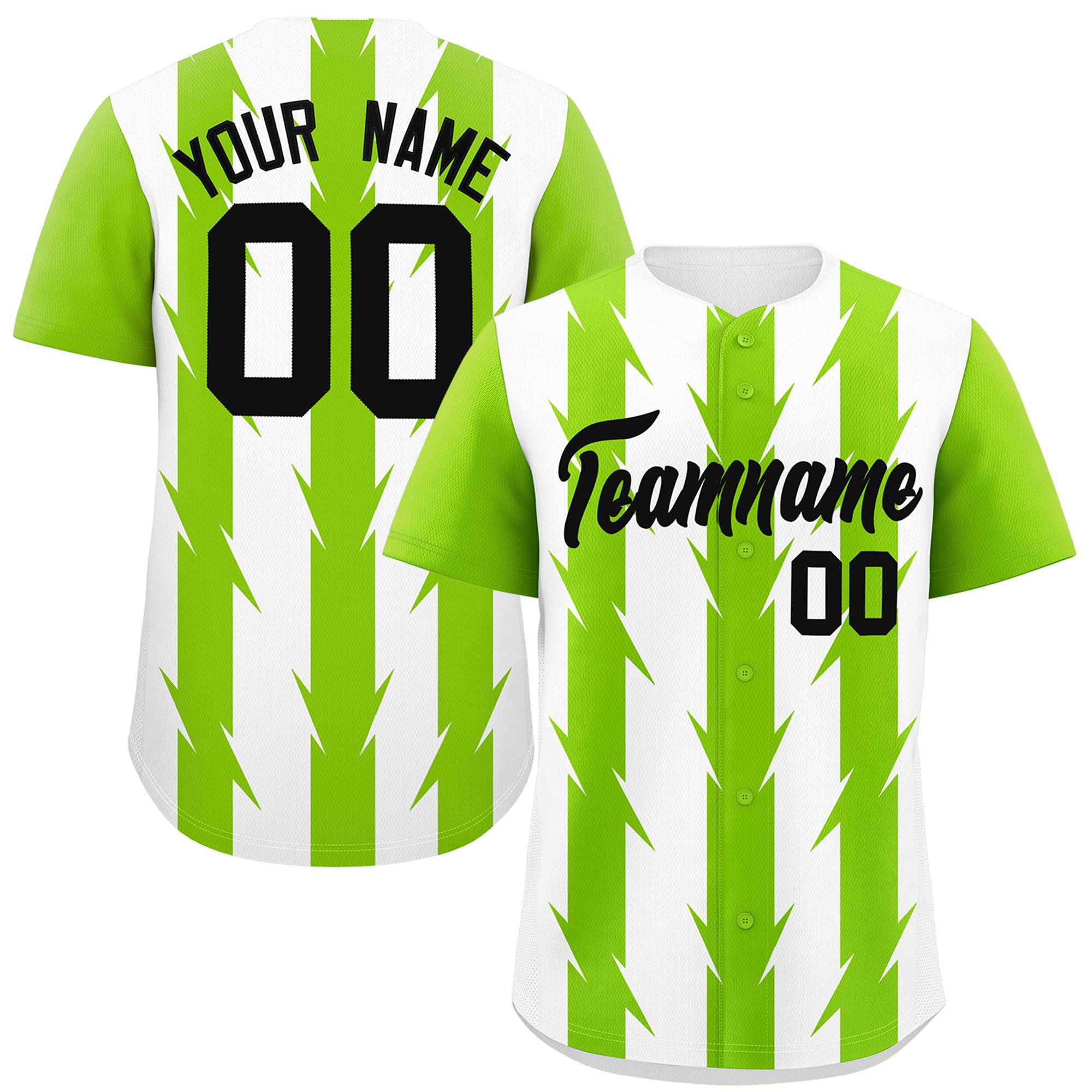 Custom White Neon Green Raglan Sleeves Blade Pattern Authentic Baseball Jersey