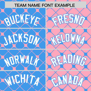 Custom Powder Blue Light Pink Split Fashion Plaid Design Authentic Baseball Jersey