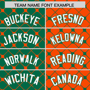 Custom Kelly Green Orange Split Fashion Plaid Design Authentic Baseball Jersey